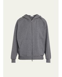 Brunello Cucinelli - Light Cotton Fleece Zip Track Jacket - Lyst