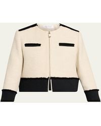 Max Mara - Woven Fringe-Trim Crop Jacket - Lyst