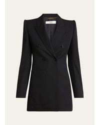 Chloé - Double-Breasted Wool Tailored Jacket With Patch Pockets - Lyst
