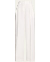 Michael Kors - Sandwashed Linen Pleated Slouch Trousers - Lyst