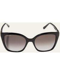 Ferragamo - Gancini Square Injection Plastic Sunglasses - Lyst