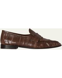 The Row - Soft Leather Flat Loafers - Lyst