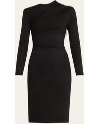 Giorgio Armani - Asymmetric Long-Sleeve Jersey Dress - Lyst
