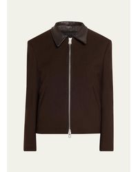Tonywack - Leather-Trim Wool Jacket - Lyst