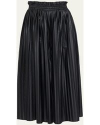 MM6 by Maison Martin Margiela - Pleated Wide-leg Faux Leather Pants - Lyst