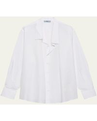 Prada - Asymmetric Poplin Button-Down Shirt - Lyst