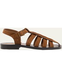 The Row - Pablo Suede Fisherman Sandals - Lyst