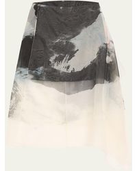 Jason Wu - Asymmetric Silk Organza Midi Skirt With Artwork By Tong - Lyst