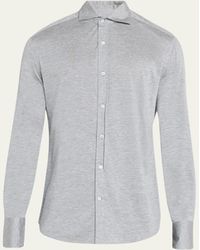 Brunello Cucinelli - Silk-cotton Jersey Sport Shirt - Lyst