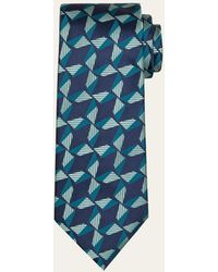 Charvet - Geometric Jacquard Silk Tie - Lyst