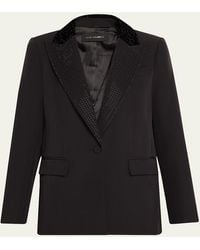 Kobi Halperin - Kenny Single-Button Rhinestone Twill Jacket - Lyst