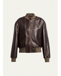 The Row - Morisel Leather Bomber Jacket - Lyst