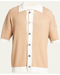 Rhude - Knit Button-down Shirt With Contrast Trim - Lyst