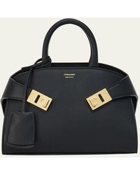 Ferragamo - Hug Gancini Leather Top-handle Bag - Lyst