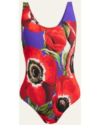 Dolce & Gabbana - Flower Power Olympic One-piece Swimsuit - Lyst
