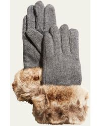 Pia Rossini - Monroe Touch Screen Gloves W/ Faux-fur Cuffs - Lyst