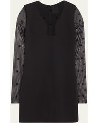 Givenchy - 4g Tulle Illusion Long-sleeve Mini Dress - Lyst