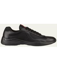 Prada - Americas Cup Leather Trainer Sneakers - Lyst