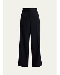 The Row - Dender Straight-Leg Wool Gabardine Pants - Lyst