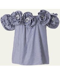 Carolina Herrera - Embroidered Flower Off-The-Shoulder Top - Lyst