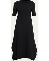 The Row - Faede Draped Back Long Silk Dress - Lyst