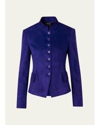 Akris - Deva Suede Short Jacket - Lyst
