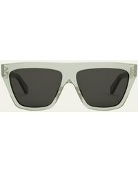 Celine - Logo Flat-top Square Acetate Sunglasses - Lyst