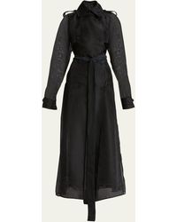 Gabriela Hearst - Eithne Pleated Belted Silk Long Trench Coat - Lyst