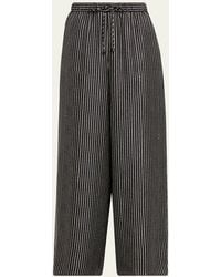 Max Mara - Rope Pinstripe Wide-Leg Pull-On Pants - Lyst