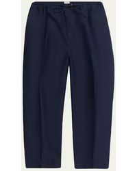 Bottega Veneta - Washed Cotton And Silk Relaxed Drawstring Pants - Lyst
