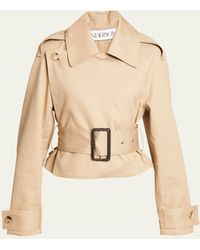 JW Anderson - Wrap-front Cropped Trench Coat - Lyst