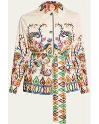 Etro - Belted Paisley Silk Field Jacket - Lyst