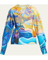 Ulla Johnson - Holland Abstract-print Cotton Wrap Jacket - Lyst
