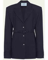 Prada - Single-Breasted Pinstripe Wool Jacket - Lyst