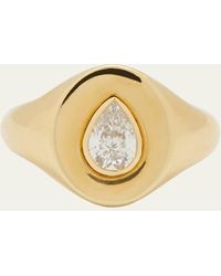 Jemma Wynne - Limited Edition Signet Ring With Pear-shaped Diamond - Lyst