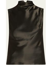 Nanushka - Colson Satin Cowl-Neck Top - Lyst