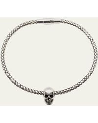 Alexander McQueen - Metal Cord Skull Charm Bracelet - Lyst