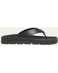 Prada - Rubber Thong Slide Sandals - Lyst