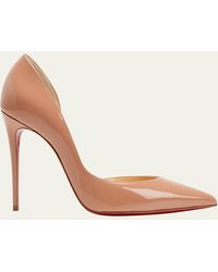 Christian Louboutin - Iriza Patent 100mm Half-d'orsay Red Sole High-heel Pumps - Lyst