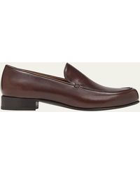 The Row - Flynn Leather Slip-on Loafers - Lyst