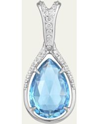 Paul Morelli - 18k Wg Aquamarine Droplete Charm With Diamonds - Lyst