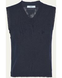 Prada - V-neck Cashmere Sweater Vest - Lyst