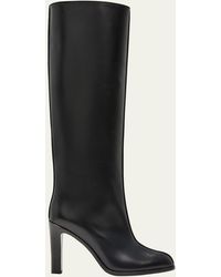 The Row - Leather Stiletto Mid Boots - Lyst