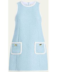 Cinq À Sept - Auden Contrast Tweed Sleeveless Mini Shift Dress - Lyst