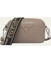 Prada - Small Zip Leather Camera Crossbody Bag - Lyst
