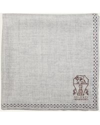 Brunello Cucinelli - Silk Logo-print Pocket Square - Lyst