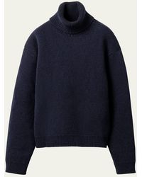 Miu Miu - Oversized Shetland Wool Turtleneck Cashmere Sweater - Lyst