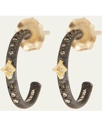 Armenta - Old World Midnight Mini Diamond Huggie Hoop Earrings - Lyst
