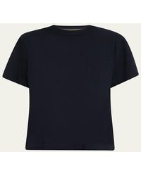 Sacai - Hybrid Satin Ruffle Back Knit Front T-Shirt - Lyst