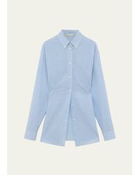 Loewe - Striped Draped Waist Button-Down Shirt - Lyst